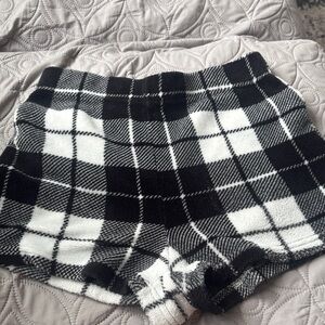 Ardene Black and White Plaid Pajama Shorts